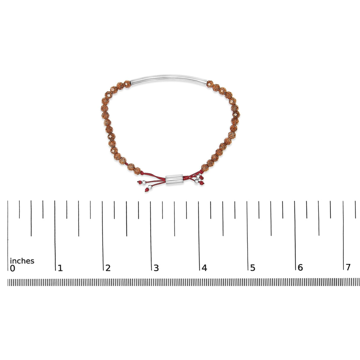 Sterling Silver Sand Bead Station Bracelet Bolo